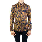 Cotton Swirl Print Dress Shirt // Brown + Black (IT: 40)