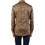 Cotton Swirl Print Dress Shirt // Brown + Black (IT: 40)