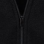 Women's Fleece LGBTQ Flags Zip Up Sweater // Black (L)