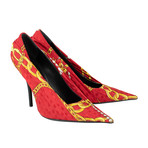 Women's Jaquard + Leather Pump Heels // Red (US: 7.5W)