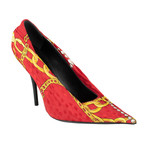 Women's Jaquard + Leather Pump Heels // Red (US: 5)