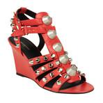 Women's Leather Arena Sandals Pumps // Red (US: 5)