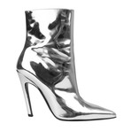 Women's Patent Leather Slash Heel Ankle Boots // Silver (US: 8W)
