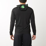 Fitness Hoodie // Black + Green (XS)
