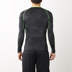 Fitness Skin Top Long Sleeve // Black + Green (S)