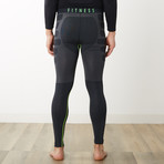 Kinetic Bottom Full Leggings // Gray + Green (S)
