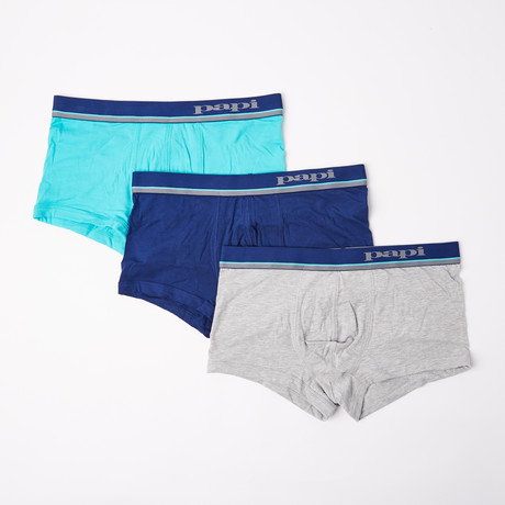 3 Pack Trunks // Turquoise + Gray + Blue (S)