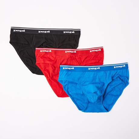 Briefs II // Red + Royal + Black // Pack of 3 (S)