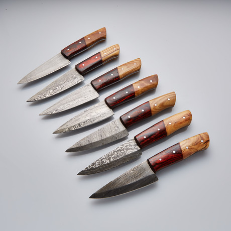 Two-Toned Wood Steak Knives // Set Of 7 // 12