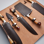 Olive Wood Chef Knives // Set of 6 // 22