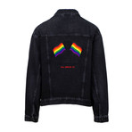 Women's LGBQT Embroidered Denim Jacket // Black (2)