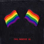 Women's LGBQT Embroidered Denim Jacket // Black (2)