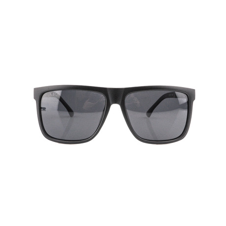 Renaissance Classic Rectangle Sunglasses // Black + Black