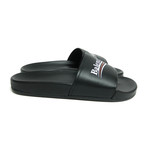 Men's Campaign Logo Flat Pool Slide Sandals // Black (Euro: 41)