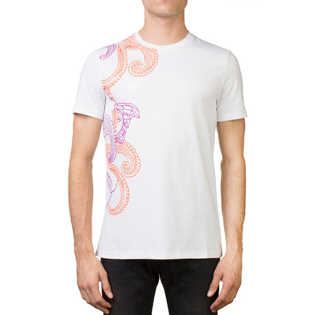 Medusa Logo Crew Neck Regular Fit T-Shirt // White (Small)