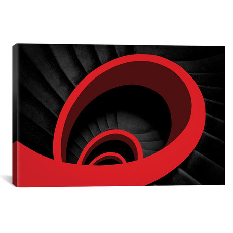 A Red Spiral // Inge Schuster (26"W x 18"H x 0.75"D)