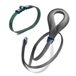 UnLeash 5ft Dog Leash + CollarLess Fixed Loop Dog Collar + Silent ID Dog Tag // Charcoal + Hunter Green