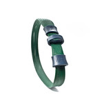 UnLeash 5ft Dog Leash + CollarLess Fixed Loop Dog Collar + Silent ID Dog Tag // Charcoal + Hunter Green