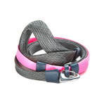 UnLeash 5ft Dog Leash + CollarLess Fixed Loop Dog Collar + Silent ID Dog Tag // Charcoal + Pink