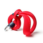 UnLeash 5ft Dog Leash + CollarLess Fixed Loop Dog Collar + Silent ID Dog Tag // Red