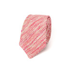 Neapolitan Stitch Raw Silk Tweed // Red + Pink + White