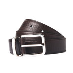 Textured Leather Belt // Dark Brown // 39.3 Inches