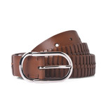 Textured Leather Belt // Brown // 37.5 Inches