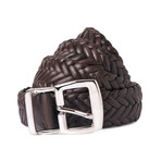 Braided Leather Belt // Brown // 39.3 Inches