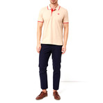 Contrast Stitch Polo // Sand + Red (S)