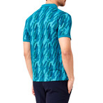 Feather Pattern Polo // Turquoise Green (2XL)
