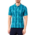 Feather Pattern Polo // Turquoise Green (XL)