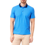 Patterned Collar Polo // Blue (M)