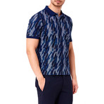 Feather Pattern Polo // Navy (S)