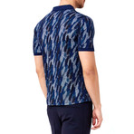 Feather Pattern Polo // Navy (2XL)