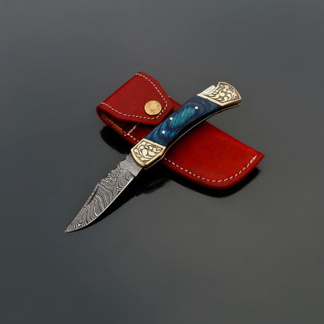 Damascus Pocket Knife // VK254