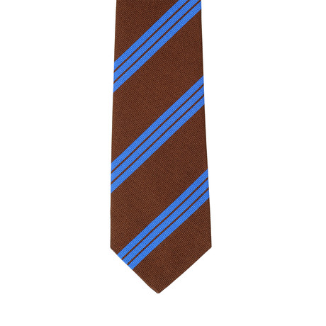 i Gemelli // Striped Tie // Brown + Blue