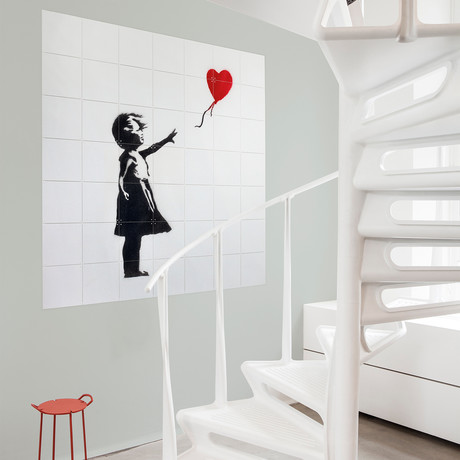 Girl with Balloon (Small (39.37"W x 39.37"H))