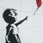 Girl with Balloon (Small (39.37"W x 39.37"H))