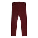 Isaia // 5 Pocket Jean Style Corduroy Pants // Burgundy (28)