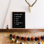 The Writer // Black Felt + Oak Frame