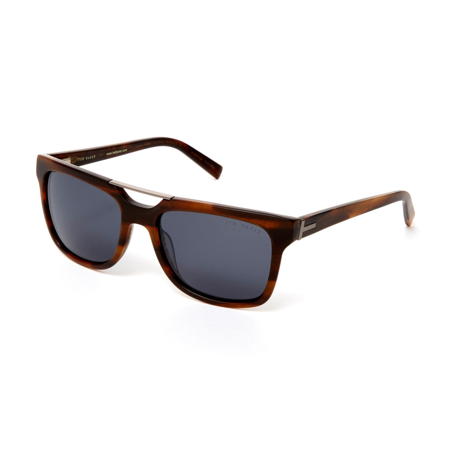 Men's Nathanael Rectangle Polarized Sunglasses // Brown Horn - Ted ...