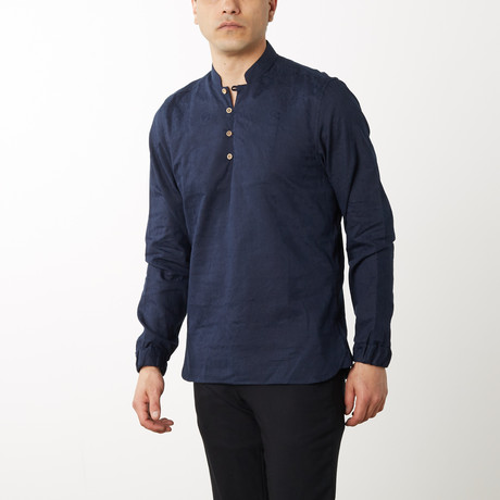 Buster Slim-Fit Dress Shirt // Navy (S)