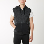 Marled Fleece Vest // Heather Black (L)