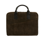 Suede Briefcase // Brown
