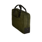 Suede Briefcase // Green