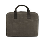 Suede Briefcase // Gray