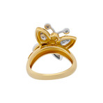 Vintage Recarlo 18k Two-Tone Gold Diamond Butterfly Ring // Ring Size: 7.25
