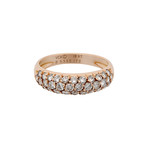 Vintage Van Cleef & Arpels 18k Rose Gold Pave Diamond Ring // Ring Size: 5.75