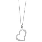 Vintage Piaget 18k White Gold Open Heart Diamond Necklace