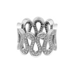Vintage Boucheron 18k White Gold Wavy Diamond Ring // Ring Size: 5